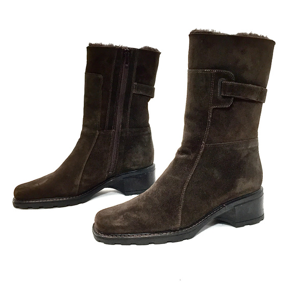 Aquatalia Shoes - Aquatalia Brown Shearling Weatherproof Boots